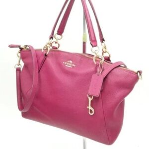NEW COACH Authentic Kelsey Pink Pebbled Leather Bag